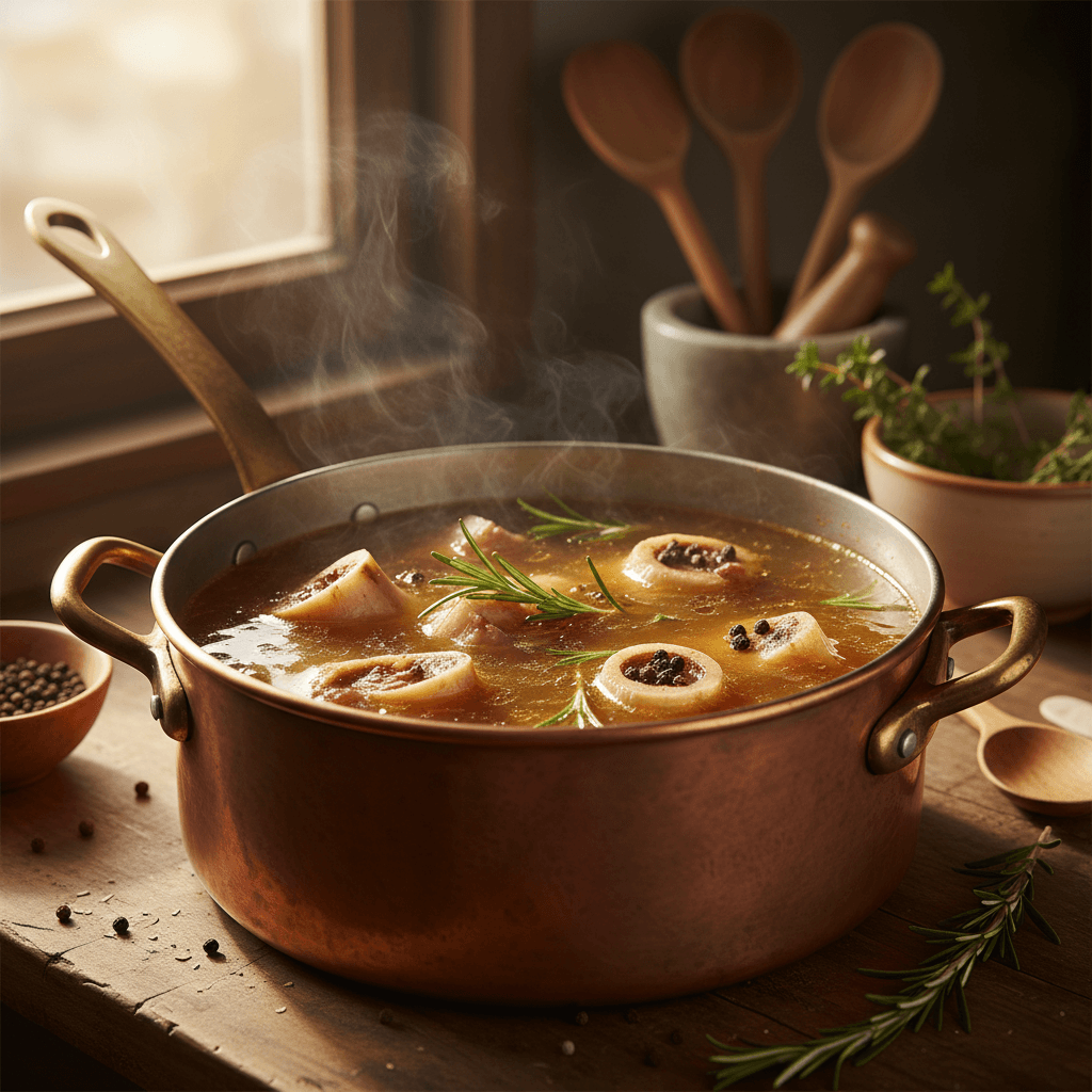 24-hour extraction process with simmering bone broth